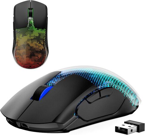 Mouse Mouse Wireless Gaming FFJ ، 24000 نقطة في البوصة ، Tri-Mode BT5.3/Type-C Wired/2.4g Mouse اللاسلكي ، RGB ، 6 أزرار قابلة للبرمجة ، عمر بطارية 75 ساعة ، الماوس القابل لإعادة الشحن للكمبيوتر الشخصي ، الكمبيوتر المحمول ، MAC ، PS5 ، Xbox-Violet in Kuwait