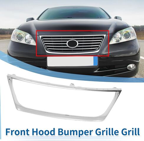 X AUTOHAUX Front Grille Trim Hood Bumper Grille Grill for Lexus ES 350 2007-2009 No.5271133080 Front Grille Trim Bumper Kidney Grille Grill Chrome Silver Tone in Saudi Arabia