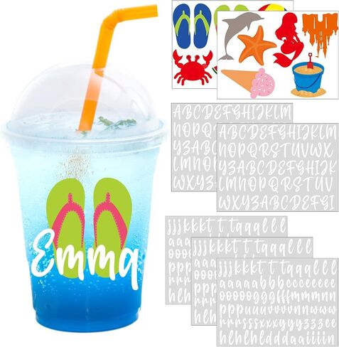 12 Sheets Teacher UV DTF Cup Wraps Custom Name UV DTF Transfers Stickers for Glass Cups 16 20 40 oz End of Year Teacher Gifts from Students Letters Vinyl Name Decals for DIY Crafts(Pencil) in Saudi Arabia