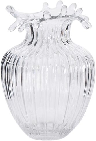 DERZHAVA-Handmade Artisanal Glass Vase – Unique Wave Design, Elegant Blue Home Decor, for Housewarming, Wedding, or Modern Interior Décor (10.2" H) in Saudi Arabia