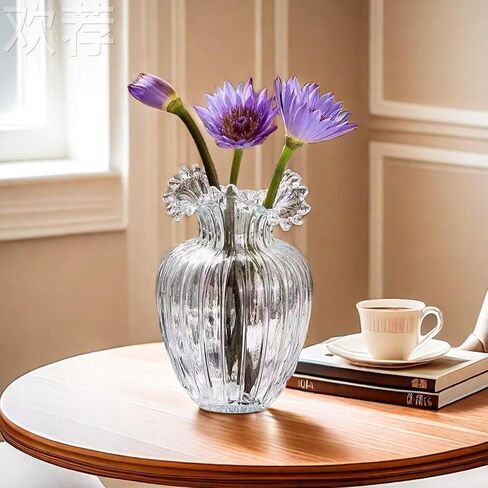DERZHAVA-Handmade Artisanal Glass Vase – Unique Wave Design, Elegant Blue Home Decor, for Housewarming, Wedding, or Modern Interior Décor (10.2" H) in Saudi Arabia