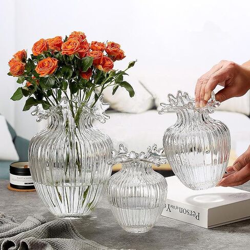 DERZHAVA-Handmade Artisanal Glass Vase – Unique Wave Design, Elegant Blue Home Decor, for Housewarming, Wedding, or Modern Interior Décor (10.2" H) in Saudi Arabia