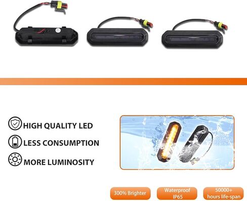 Adiil 3PCS Grill Lights Clear LED Front Bumper Light Hood Grill Led Warning Lamps Accessories For Ford Bronco 2/4 Doors 2021-2023 (Not For Sport Version) in Saudi Arabia
