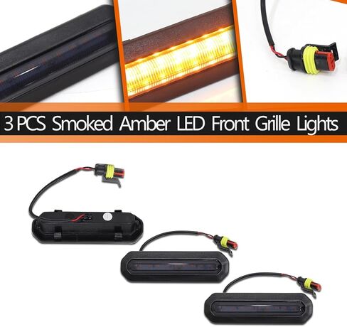 Adiil 3PCS Grill Lights Clear LED Front Bumper Light Hood Grill Led Warning Lamps Accessories For Ford Bronco 2/4 Doors 2021-2023 (Not For Sport Version) in Saudi Arabia