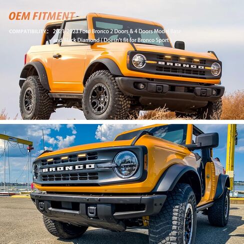 Adiil 3PCS Grill Lights Clear LED Front Bumper Light Hood Grill Led Warning Lamps Accessories For Ford Bronco 2/4 Doors 2021-2023 (Not For Sport Version) in Saudi Arabia