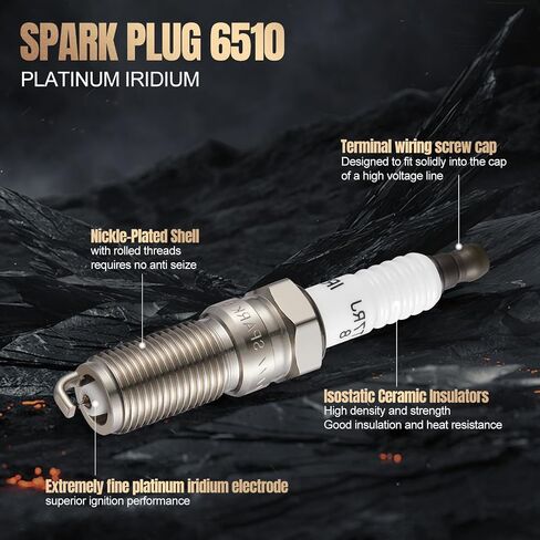 6510 LTR7IX-11 Platinum Iridium Spark Plugs 4 Pack متوافقة مع Cadillac XTS 2014-2015 3.6L V6 متوافق مع Cadillac CTS 2014 3.6L V6 Engine in Kuwait