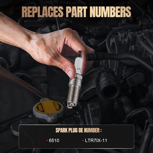 6510 LTR7IX-11 Platinum Iridium Spark Plugs 4 Pack متوافقة مع Cadillac XTS 2014-2015 3.6L V6 متوافق مع Cadillac CTS 2014 3.6L V6 Engine in Kuwait