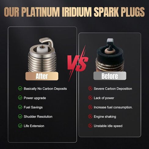 6510 LTR7IX-11 Platinum Iridium Spark Plugs 4 Pack متوافقة مع Cadillac XTS 2014-2015 3.6L V6 متوافق مع Cadillac CTS 2014 3.6L V6 Engine in Kuwait