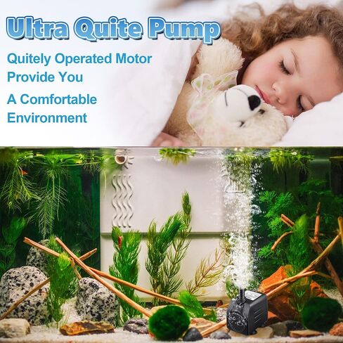 2 Pack 10W 160 GPH Submersible Fountain Water Pump with 12 LED Lights, Aquarium Fish Tank Water Pump with 13mm and 8mm Spray Nozzles Tubing for Water Feature Pond Home Fountain Statuary Gardens in Saudi Arabia