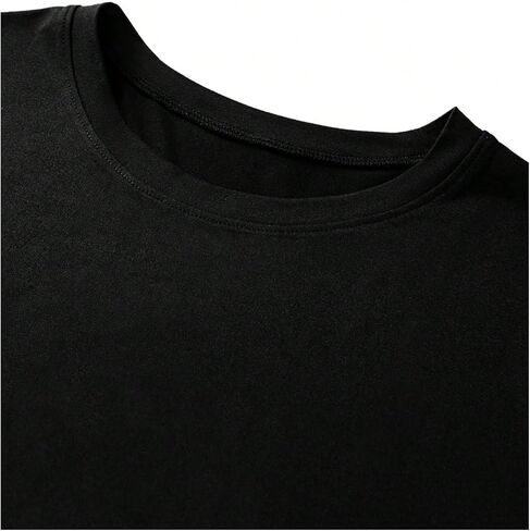 Sweatyrocks الرجال قصيرة الأكمام رسالة طباعة تيز طاقم الرقبة كبيرة الحجم قطرة الكتف تي شيرت الصيف in Kuwait