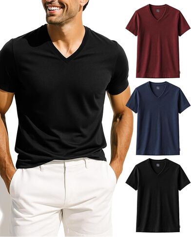 Andrew Scott Executive Soft v Color Color T Shirts | Premium Fabric Modern Fit Sport Tops | ألوان وحزم متعددة in Saudi Arabia