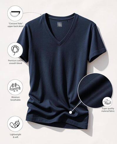 Andrew Scott Executive Soft v Color Color T Shirts | Premium Fabric Modern Fit Sport Tops | ألوان وحزم متعددة in Saudi Arabia
