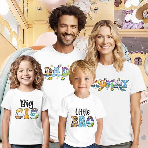 Toy Daddy Shirt Toys Mommy Shirts Magic Family Matching Outfits Toy Sis Bro Cartoon T-Shirt Funny Vacation Trip Tops in Kuwait