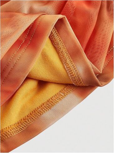 WDIRARA Women's Floral Mesh One Shoulder Crop Top Tie Dye Asymmetrical Sleeveless Tops in Kuwait