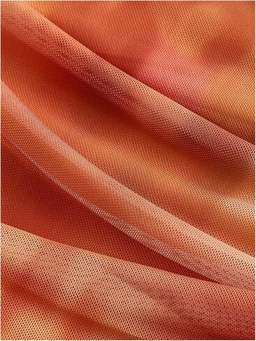 WDIRARA Women's Floral Mesh One Shoulder Crop Top Tie Dye Asymmetrical Sleeveless Tops in Kuwait