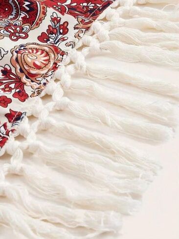 MakeMechic Women's Boho Halter Tops Fringe Tank Tops Paisley Print Tie Tie Backless Criss Cross Crop Cowboits in Kuwait