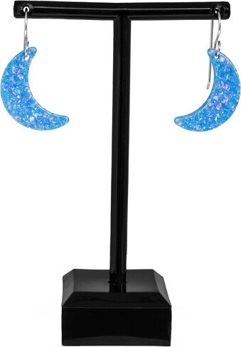 أقراط Opal Crescent Moon - مجوهرات متدلية أمريكا الأصلية مع بريق سماوي قزحي in Kuwait