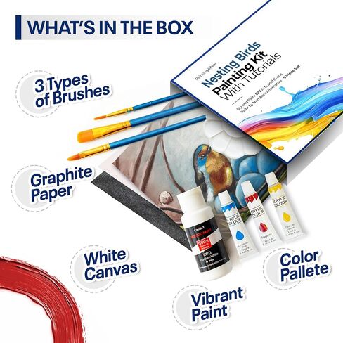 Painting4Real DIY Painting Class Kit for Adults with Video Tutorials: Learn to Paint Moose – How to Paint with Acrylics – Painting & Art Supplies – 9 Piece Acrylic Paint Set in Saudi Arabia