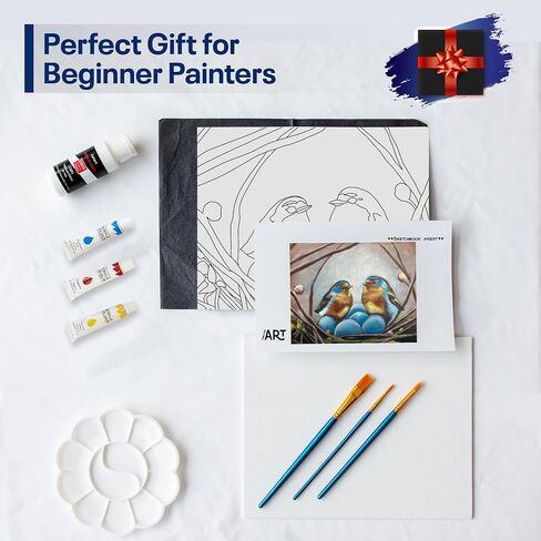 Painting4Real DIY Painting Class Kit for Adults with Video Tutorials: Learn to Paint Moose – How to Paint with Acrylics – Painting & Art Supplies – 9 Piece Acrylic Paint Set in Saudi Arabia