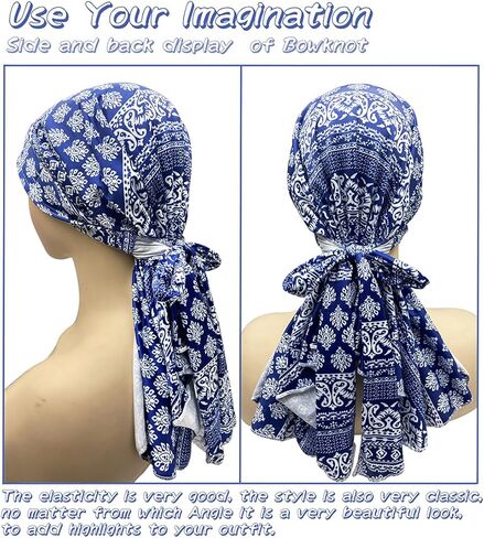 جارسيرا كوتون مبطنة قبل أن يرتبت قبل الرأس من المجموعة الطويلة الطويلة غطاء المجموعة CEMO CAPLEAL للنساء رجال عمامة زرقاء in Kuwait