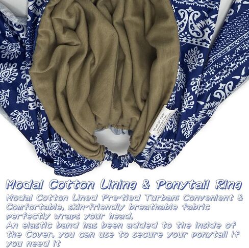 جارسيرا كوتون مبطنة قبل أن يرتبت قبل الرأس من المجموعة الطويلة الطويلة غطاء المجموعة CEMO CAPLEAL للنساء رجال عمامة زرقاء in Kuwait