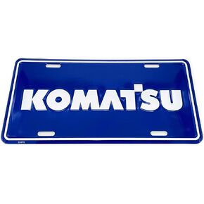 Komatsu Blue Embossed Metal License Plate Tag, Regular size in Saudi Arabia
