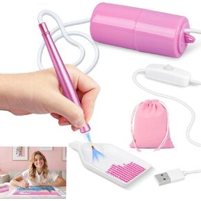 قلم اللوحة الماس الكهربائية مع شفط قابل للتعديل ، قلم اللوحة الفنية الماس Epainter بدون شمع ، أداة ملحقات لوضع أحجار AB ، هادئة وطويلة الأمد (أرجواني) in Kuwait