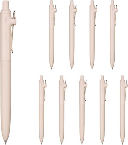 三菱鉛筆 uniball ZENTO Standard Model Rollerball Pen, Extra Fine 0.38mm, Water-Based Black Ink, Ultra-Smooth with Reduced Friction, Brick Orange, Pack of 10 (UBNZSC38.38) in Kuwait