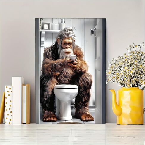 SASQUATCH على المرحاض الألمنيوم الصفيح علامة 8x12 بوصة منزلية ملصق لوحة منزلية الحانة هي ديكور جديد in Kuwait