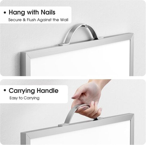 MaxGear Dry Erase Board for Wall, 16"x12" Hanging Whiteboard, Double Sided Small White Board with Handle, Silver Aluminum Alloy Frame Horizontal Whiteboard for Students Planning, Drawing, Memo in Kuwait