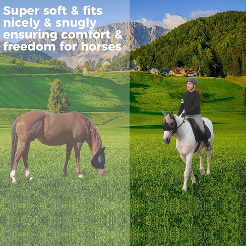 Horse Fly Mask with Ear Protection, Face Cover for Horses,Super Stretchy Comfort Cherry Blossom Pink M for Horse-Adult in Saudi Arabia