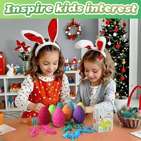 3D Printed Dragon Egg, 15 inchs Rainbow Luminous Dragon Toy,Articulated Crystal Dragon,Glow in Dark Fidget.Cool (CD-Red-Blue) in Kuwait