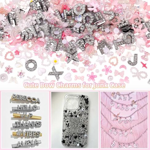 Junk Case Charms, A-Z Alphabet Letters Junk Case Kit, Junk Phone Case Charm, Pink Assorted Slime Charms Bulk Letter Charms for DIY Necklace Bracelets Jewelry Making Scrapbooking Crafts in Kuwait