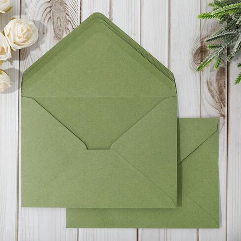 Whaline 50Pcs A7 Invitation Envelopes Set Ivory Greeting Card Envelope V-Flap Envelope Gift Cards Sleeve for Mailing Envelopes Sending Card, 7.3 x 5.3 Inch in Saudi Arabia