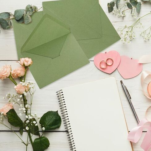 Whaline 50Pcs A7 Invitation Envelopes Set Ivory Greeting Card Envelope V-Flap Envelope Gift Cards Sleeve for Mailing Envelopes Sending Card, 7.3 x 5.3 Inch in Saudi Arabia