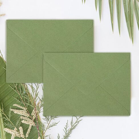 Whaline 50Pcs A7 Invitation Envelopes Set Ivory Greeting Card Envelope V-Flap Envelope Gift Cards Sleeve for Mailing Envelopes Sending Card, 7.3 x 5.3 Inch in Saudi Arabia