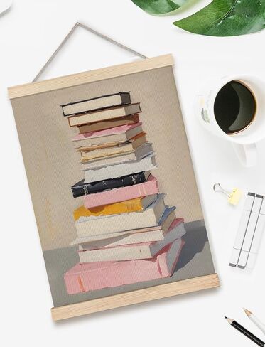 كتاب عصري القراءة الجدار الفن ملصق شماعات مؤطرة ، عاشق الكتب كتب القماش المطبوعات الجدار الفن لقراءة زاوية زاوية مكتبة معرض مكتبة ديكور المكتب ، 12x16 بوصة in Kuwait