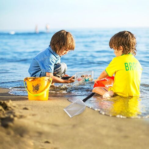 Beach Mesh Shovel,Sand Sifter Tool for Shell Collecting with Durable Mesh Net - Kids Sand Scoop for Picking Up Shells - Beach Toys (Black) in Saudi Arabia