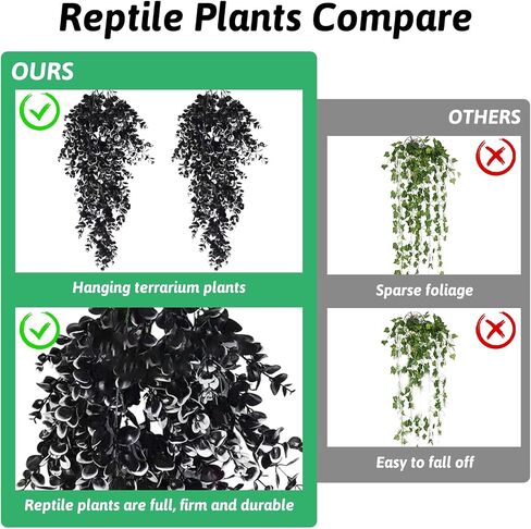 Hamiledyi Fake Reptile Plants 2 Pack Hanging Fake Plants, Plants for Reptiles with Suction Cup, Fake Amphibian Plants for Bearded Dragon Lizard Geckos Chameleon Tank (Red Lotus) in Saudi Arabia