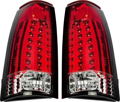 ECOTRIC Pair Tail Lights Compatible with 1988-2000 Chevy Silverado GMC Sierra Suburban C/K 1500 2500 3500 W/O Bulbs Taillights Rear Brake LED Pickup Red Lens in Saudi Arabia