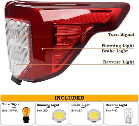 LH USA Type Tail light Include Screws Assembly Fit for 2020-2023 Ford Explorer Rear Lamp Included Plastic Screw Stud With Thread Left Driver Side FO2800275 LB5Z13405F in Kuwait