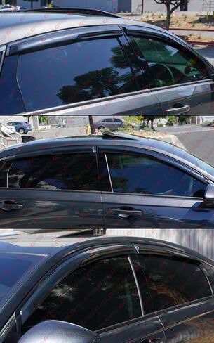 Premium 3D Wavy Sport Black Window Visor Rain Guard Deflector Compatible for 2023 2024 Honda Accord 11th Gen in Saudi Arabia