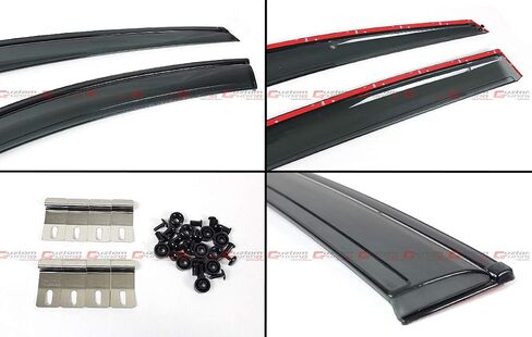 JDM Black Trim Window Window Difflector مع مقاطع متوافقة مع 2013-17 Subaru XV Crosstrek / 2012-2016 Subaru Impreza Sport Wagon Hatchback (Hatchback فقط) in Saudi Arabia