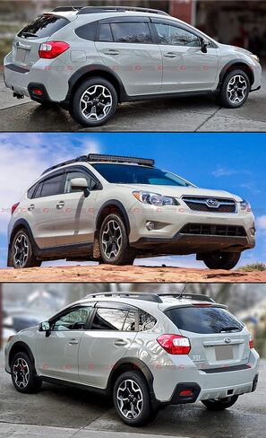 JDM Black Trim Window Window Difflector مع مقاطع متوافقة مع 2013-17 Subaru XV Crosstrek / 2012-2016 Subaru Impreza Sport Wagon Hatchback (Hatchback فقط) in Saudi Arabia