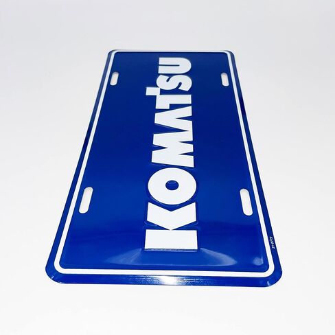 Komatsu Blue Embossed Metal License Plate Tag, Regular size in Saudi Arabia