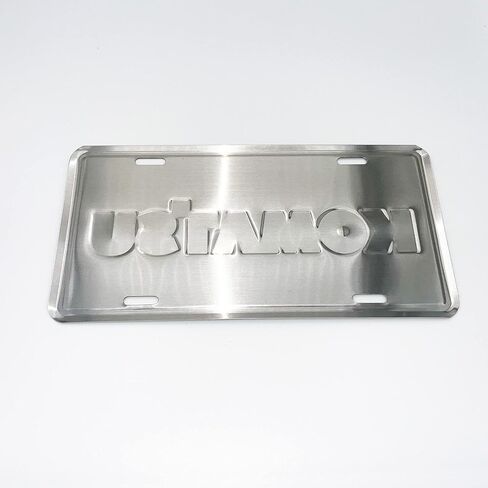 Komatsu Blue Embossed Metal License Plate Tag, Regular size in Saudi Arabia