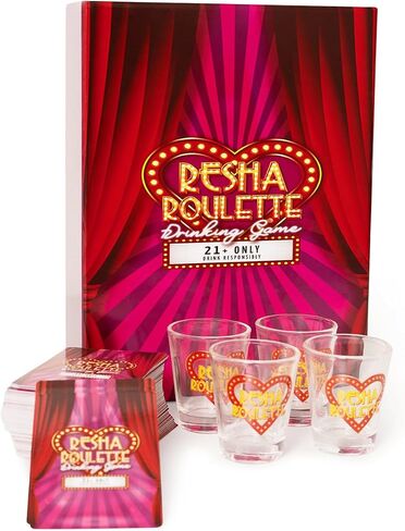 Resha Roulette Drinking Game Reloaded, Fun Card Games, 21+ Drinking Game Set with Spinner, Dare Cards, and Play Money, Adult Party Game for Game Nights, Birthdays, and Gathering in Saudi Arabia