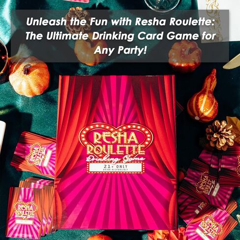 Resha Roulette Drinking Game Reloaded, Fun Card Games, 21+ Drinking Game Set with Spinner, Dare Cards, and Play Money, Adult Party Game for Game Nights, Birthdays, and Gathering in Saudi Arabia