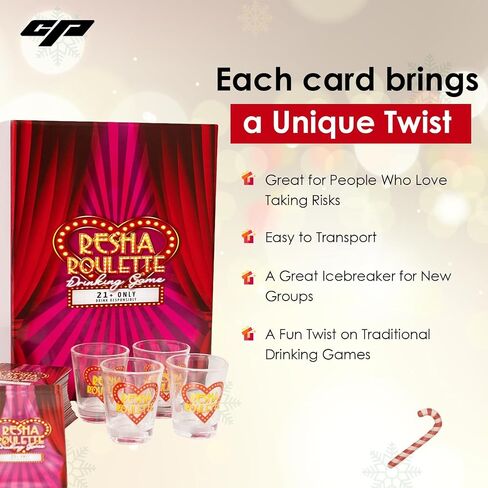 Resha Roulette Drinking Game Reloaded, Fun Card Games, 21+ Drinking Game Set with Spinner, Dare Cards, and Play Money, Adult Party Game for Game Nights, Birthdays, and Gathering in Saudi Arabia