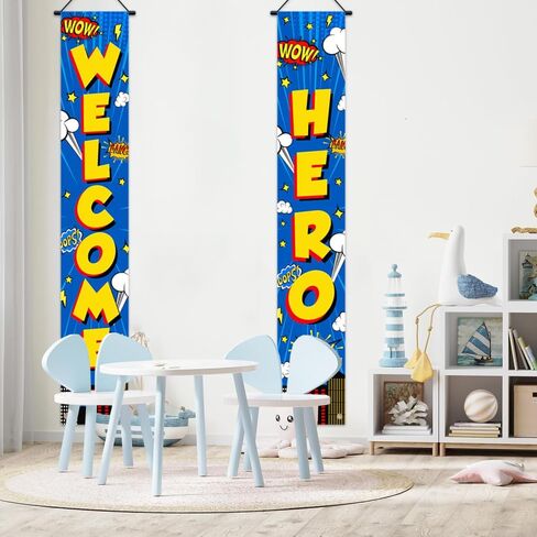 Welcome Hero Porch Sign Decorations Banner Hero Door Front Door Decorative Hanging Welcome Hero Banner Porch Decorations Indoor Outdoor 70.8x11.8inch in Saudi Arabia